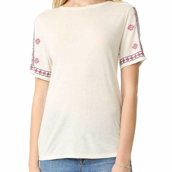 Rebecca Minkoff Telulah Embroidered Top Chalk - Picture 1 of 1